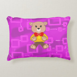 Cute Bowtie Teddy Bear Spaceship Decorative Cushion