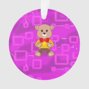 Cute Bowtie Teddy Bear  Spaceship  Ornament
