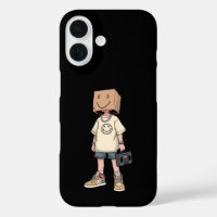 Cute Box Head Boy Streetwear Aesthetic iPhone Case