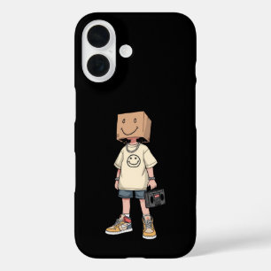 Cute Box Head Boy Streetwear Aesthetic iPhone Case
