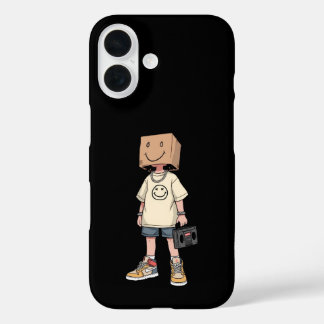 Cute Box Head Boy Streetwear Aesthetic iPhone Case