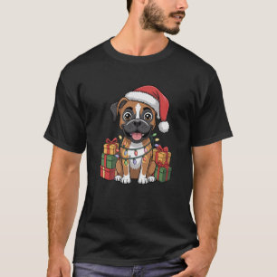Cute Boxer Christmas Xmas Design Funny Dog Lover H T-Shirt