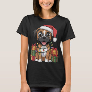 Cute Boxer Christmas Xmas Design Funny Dog Lover H T-Shirt
