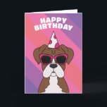 Cute Boxer Dog Birthday Card<br><div class="desc">Wish them a Happy Birthday with this cute pop art style Boxer Dog greeting card. Whether they are a dog lover or owner, your friend or loved one is sure to smile when they receive this birthday card from the dog. The happy birthday text on the front of the folded...</div>