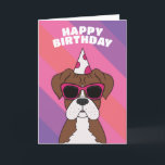 Cute Boxer Dog Birthday Card<br><div class="desc">Wish them a Happy Birthday with this cute pop art style Boxer Dog greeting card. Whether they are a dog lover or owner, your friend or loved one is sure to smile when they receive this birthday card from the dog. The happy birthday text on the front of the folded...</div>