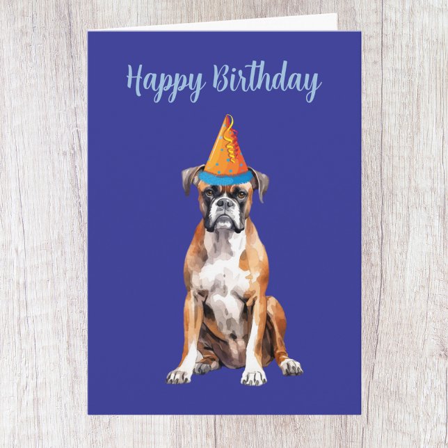 Cute Boxer Dog Birthday Card (Creator Uploaded)