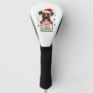 Cute Boxer dog Dog Christmas Nice Tried my Best  ( Golf Head Cover