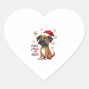 Cute Boxer dog Dog Christmas Nice Tried my Best ( Heart Sticker