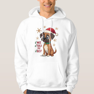 Cute Boxer dog Dog Christmas Nice Tried my Best ( Hoodie