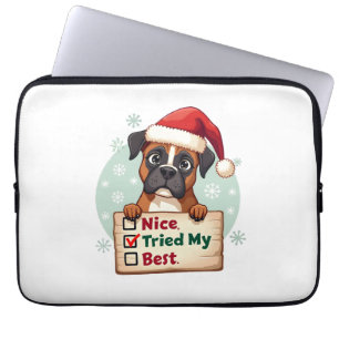 Cute Boxer dog Dog Christmas Nice Tried my Best  ( Laptop Sleeve