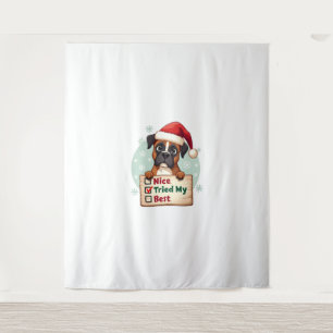 Cute Boxer dog Dog Christmas Nice Tried my Best ( Tapestry