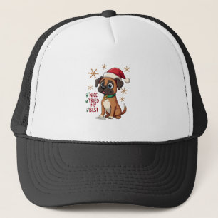 Cute Boxer dog Dog Christmas Nice Tried my Best ( Trucker Hat