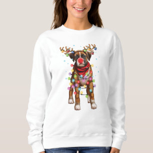 Cute Boxer Dog Funny Christmas Holiday Gifts Sweatshirt