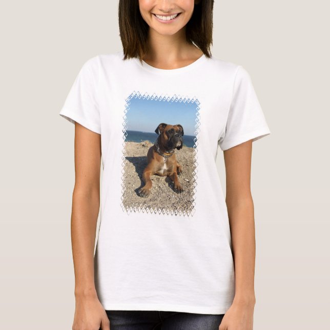 Cute Boxer Dog Long Sleeve Woman's Shirt (Front)