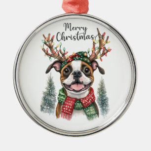 Cute Boxer Dog Metal Tree Decoration