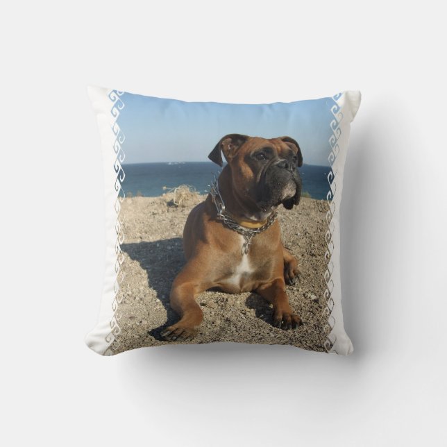 Cute Boxer Dog  Pillow (Front)