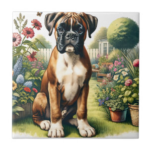 Cute Boxer Dog Tile