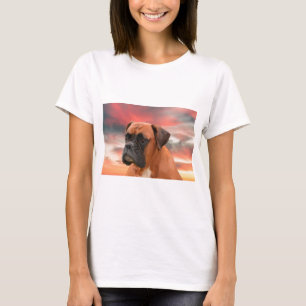 Cute Boxer Dog Water Colour Oil Painting Art T-Shirt