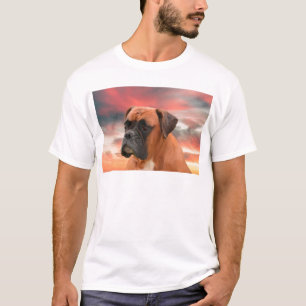 Cute Boxer Dog Water Colour Oil Painting Art T-Shirt