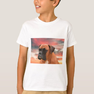 Cute Boxer Dog Water Colour Oil Painting Art T-Shirt