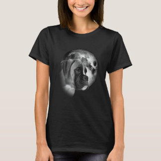 cute Boxer Dog with Moon Boxer Dog   T-Shirt