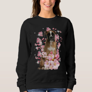 Cute Boxer Mom Flower Happy Mother s Day Love Dog Sweatshirt