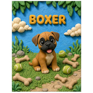 Cute Boxer Puppy, Baby Dog Postcard