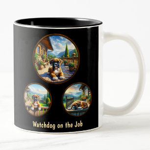 Cute Boxer Puppy Two-Tone Coffee Mug