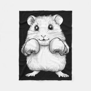 Cute Boxing Hamster Fleece Blanket