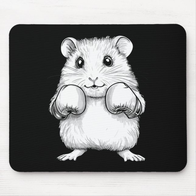 Cute Boxing Hamster  Mouse Mat (Front)