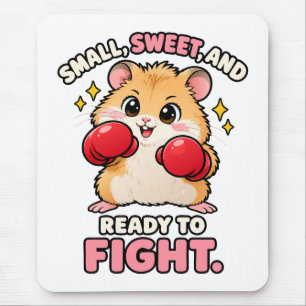Cute boxing hamster ready to fight mouse mat