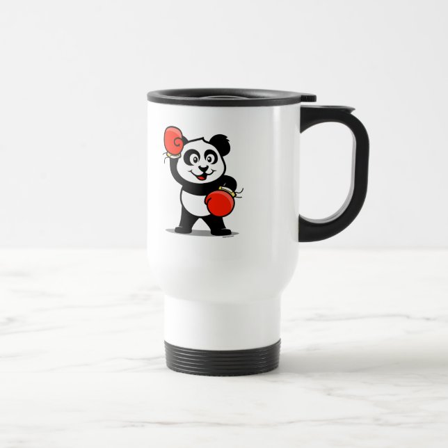 Cute Boxing Panda Travel Mug (Right)