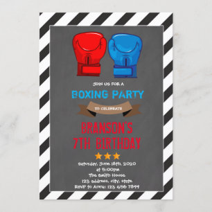 Cute boxing party invitation