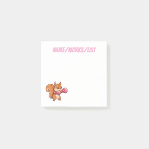 Cute Boxing Squirrel Funny Post-it Notes