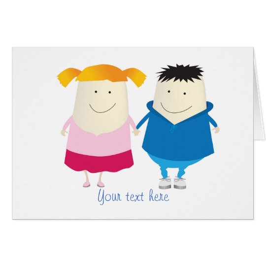 cute boy and girl card