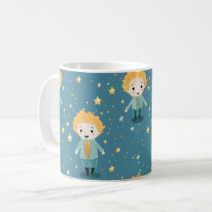 Cute Boy and Stars Pattern Coffee Mug