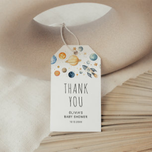 Cute Boy Astronaut Space Baby Shower Gift Tag