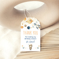 Cute Boy Astronaut Space Birthday Gift Tag