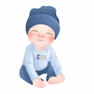 Cute Boy Baby Shower Cake Topper  Cutout Standing Photo Sculpture
