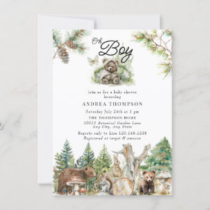 Cute Boy Baby Shower Invitations