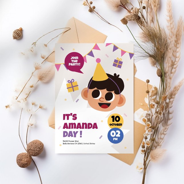 Cute Boy Birthday Party Invitatio Invitation (Creator Uploaded)