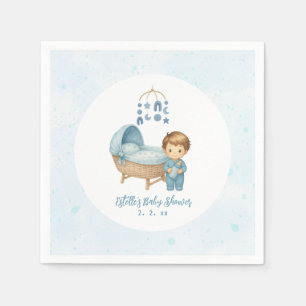 Cute Boy Blue Nursery Baby Shower  Napkin
