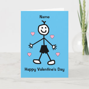 Cute Boy Blue Valentine's Card
