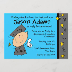 Cute Boy Custom Graduation Invitations