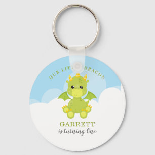 Cute Boy Dragon 1st Birthday Key Ring