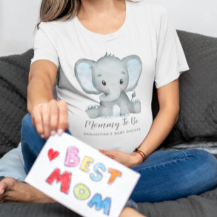 Cute Boy Elephant Mummy to Be Baby Shower T-Shirt