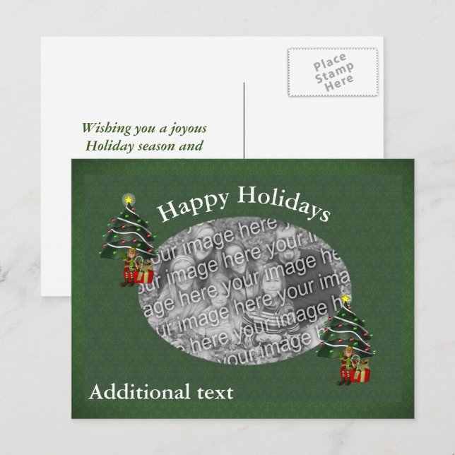 Cute Boy Elf Christmas Holiday Photo Postcard (Front/Back)