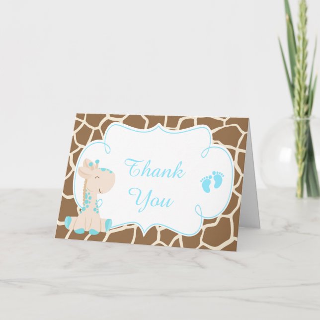 Cute Boy Giraffe Thank You (Front)