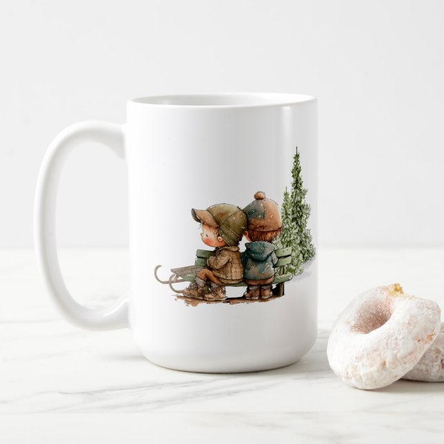 Cute Boy & Girl Mug (With Donut)
