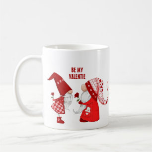 Cute Boy & Girl Valentines Gnome Be My Valentine Coffee Mug